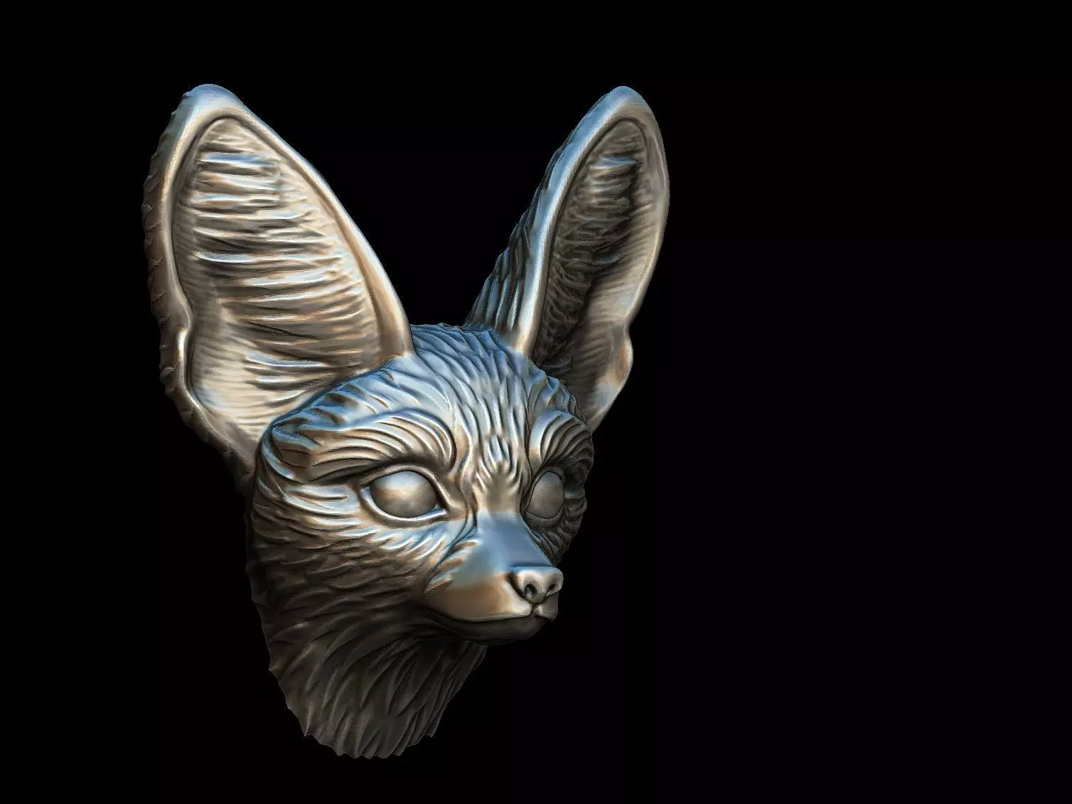 Fox head Fennec MAGERIT 3D print model_0