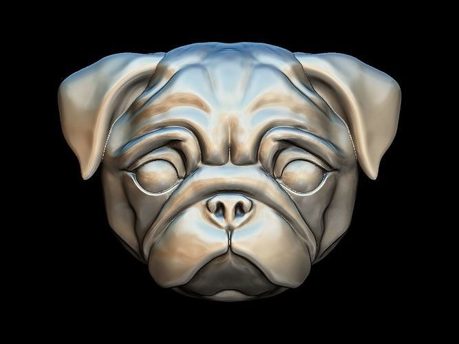 Pug dog pendant 3D print model
