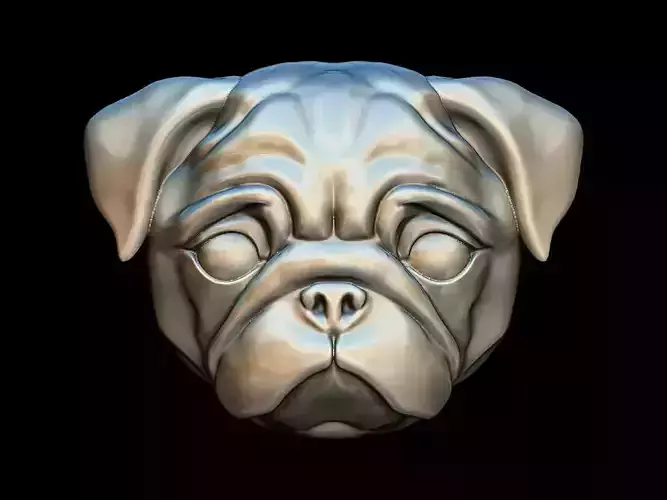 Pug dog pendant 3D print model