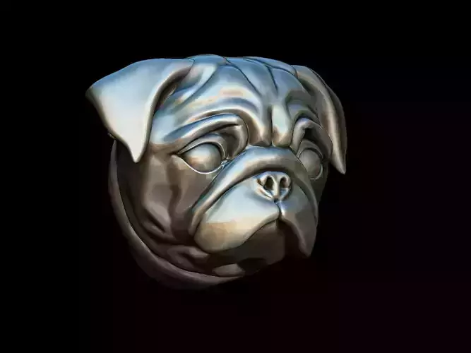 Pug dog mops pendant head