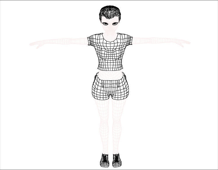 Girl low-poly 3d model woman Free low-poly 3D model_7
