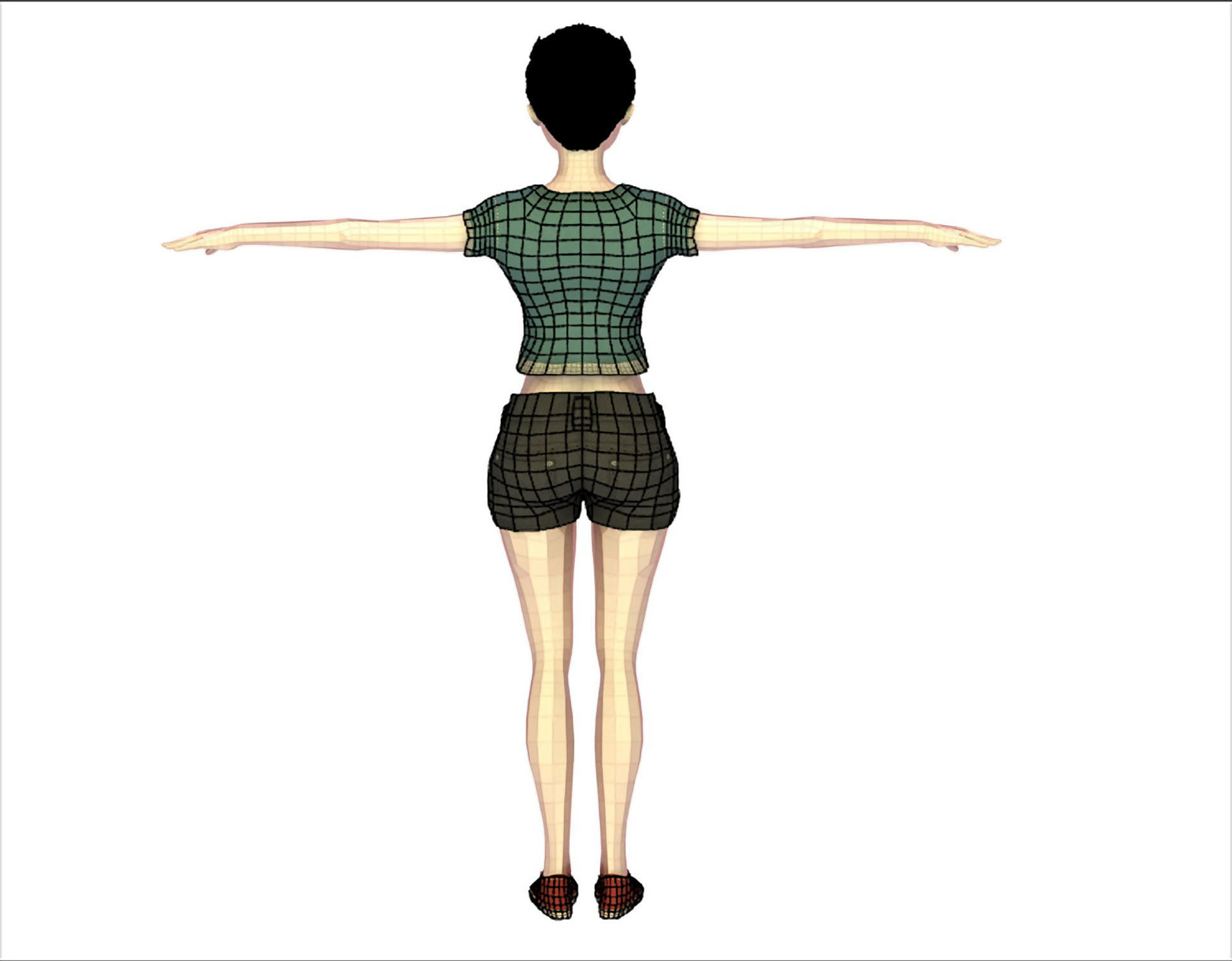 Girl low-poly 3d model woman Free low-poly 3D model_8