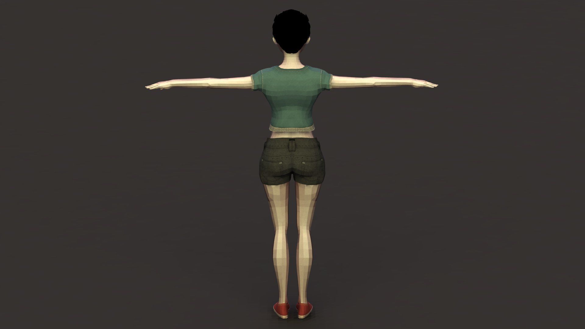 Girl low-poly 3d model woman Free low-poly 3D model_3