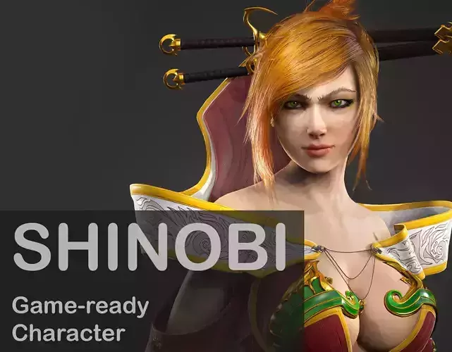 Shinobi Game-ready Character Low-poly 3D model