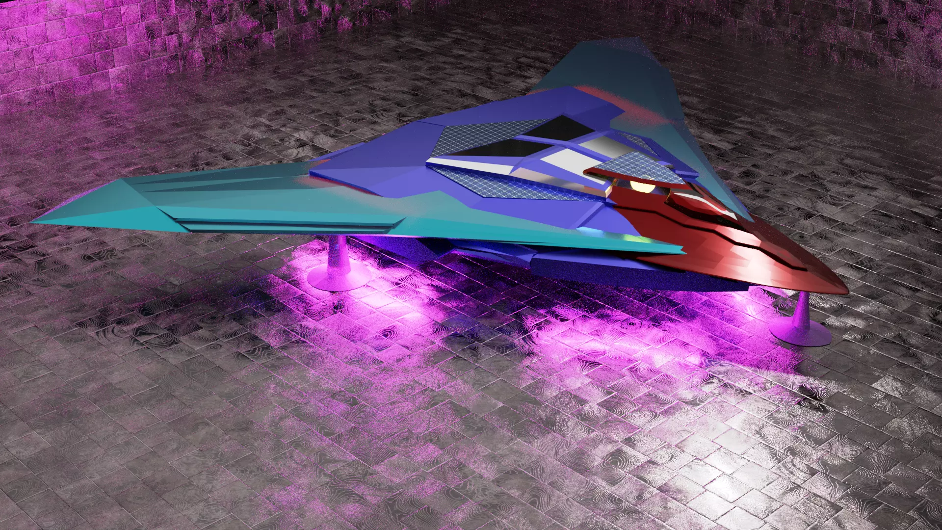 Stauron futuristic jet plane Free 3D model