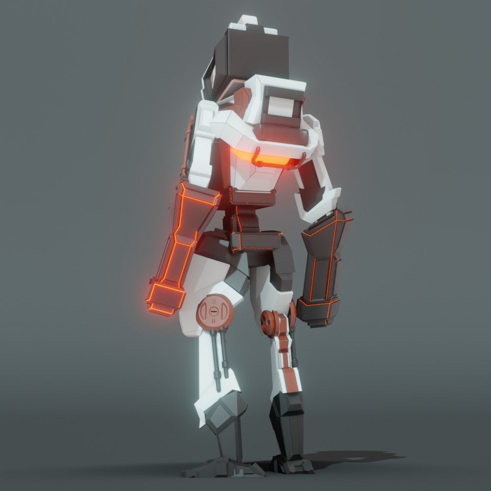 Stylized Sci Fi Robot 3D model_3