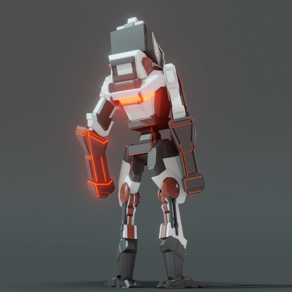 Stylized Sci Fi Robot 3D model_4
