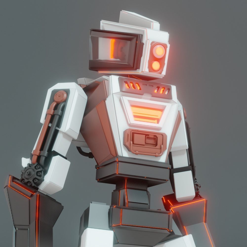 Stylized Sci Fi Robot 3D model_1