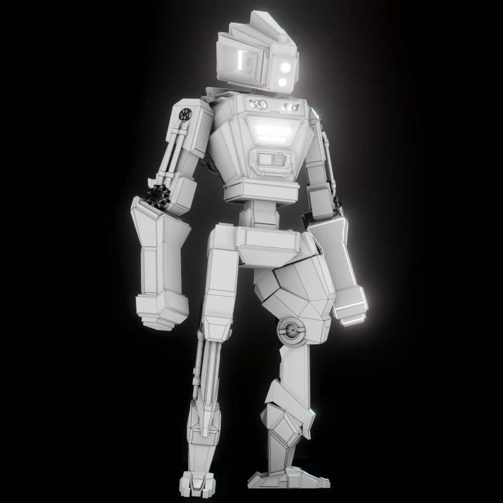 Stylized Sci Fi Robot 3D model_5