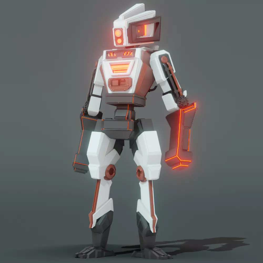 Stylized Sci Fi Robot 3D model_0