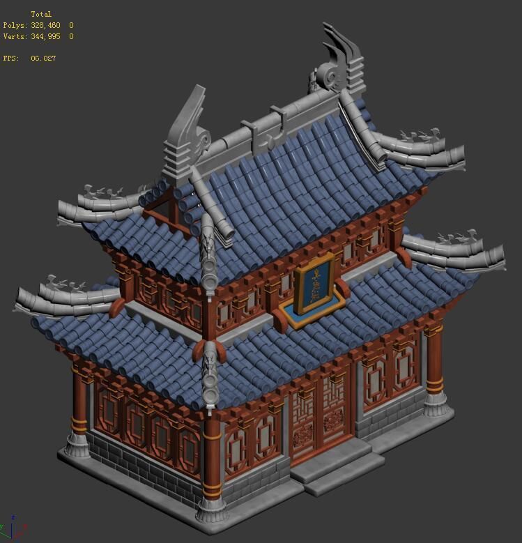 Cartoon - dwelling 3D model_4