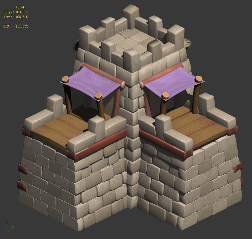 Cartoon World - City Gate 04 3D model_2