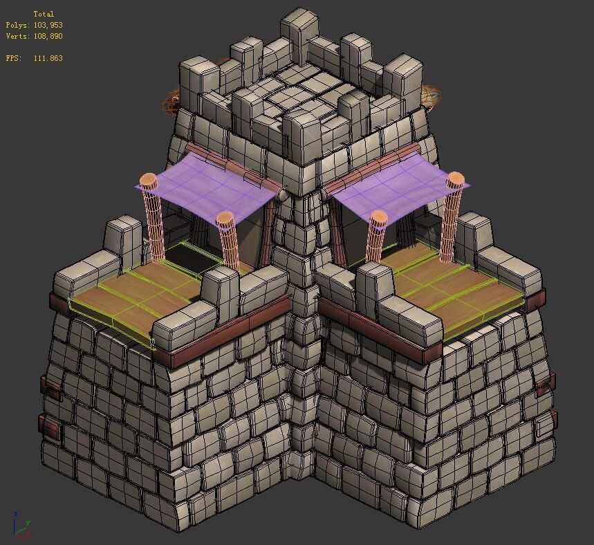 Cartoon World - City Gate 04 3D model_1