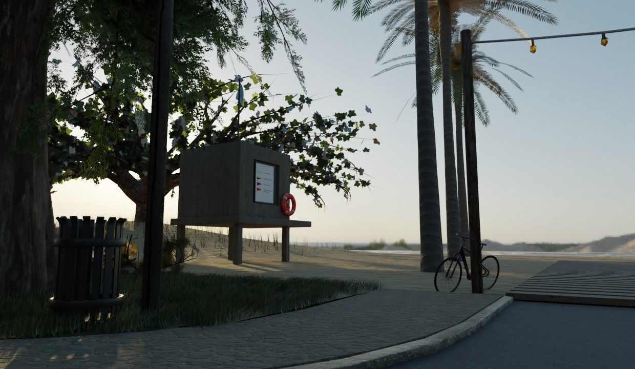 Small Town located Somewhere in the middle of Nowhere Low-poly 3D model_10