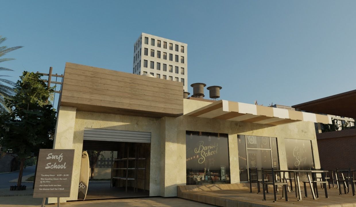 Small Town located Somewhere in the middle of Nowhere Low-poly 3D model_6