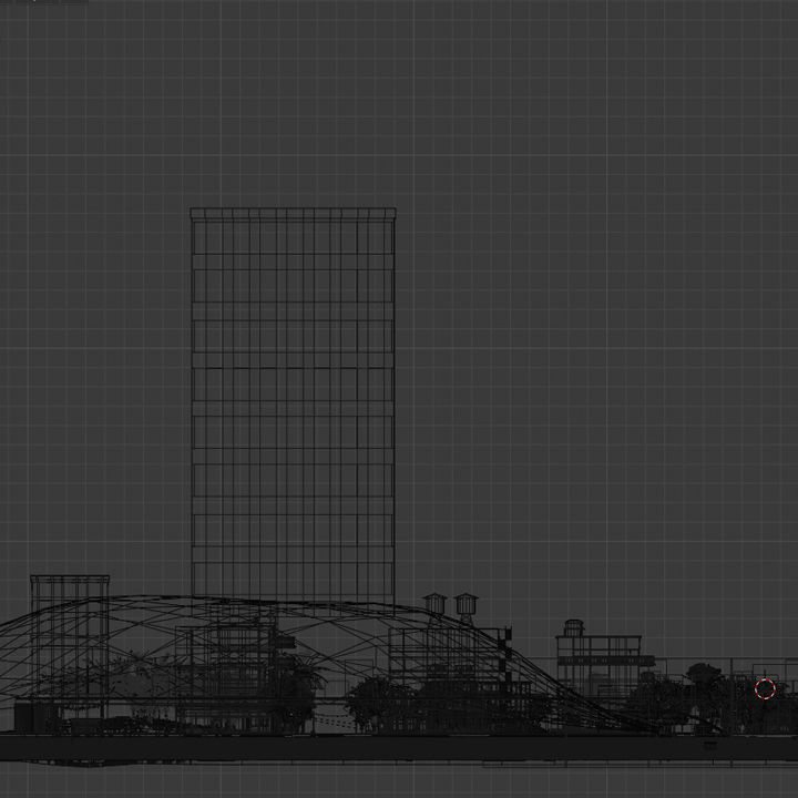 Small Town located Somewhere in the middle of Nowhere Low-poly 3D model_18