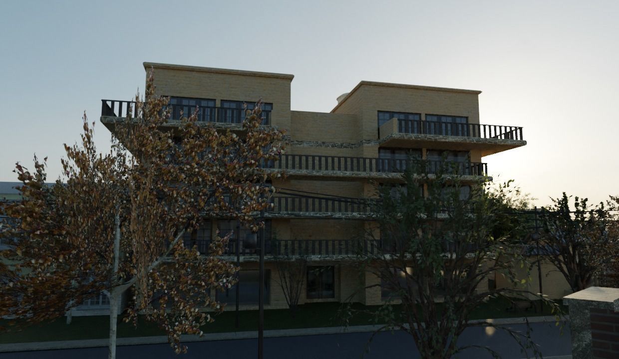 Small Town located Somewhere in the middle of Nowhere Low-poly 3D model_8