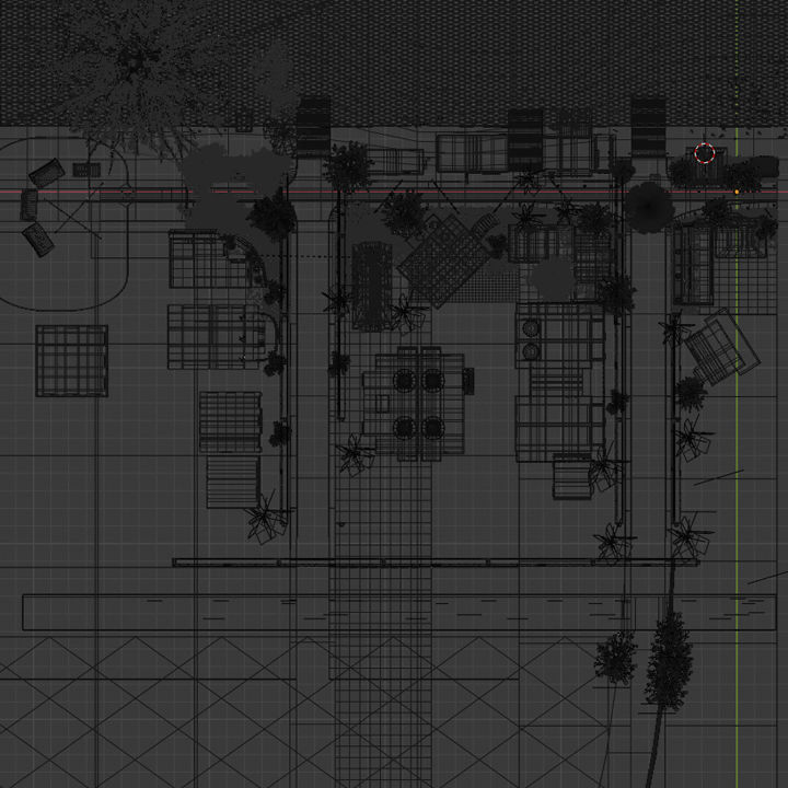 Small Town located Somewhere in the middle of Nowhere Low-poly 3D model_17