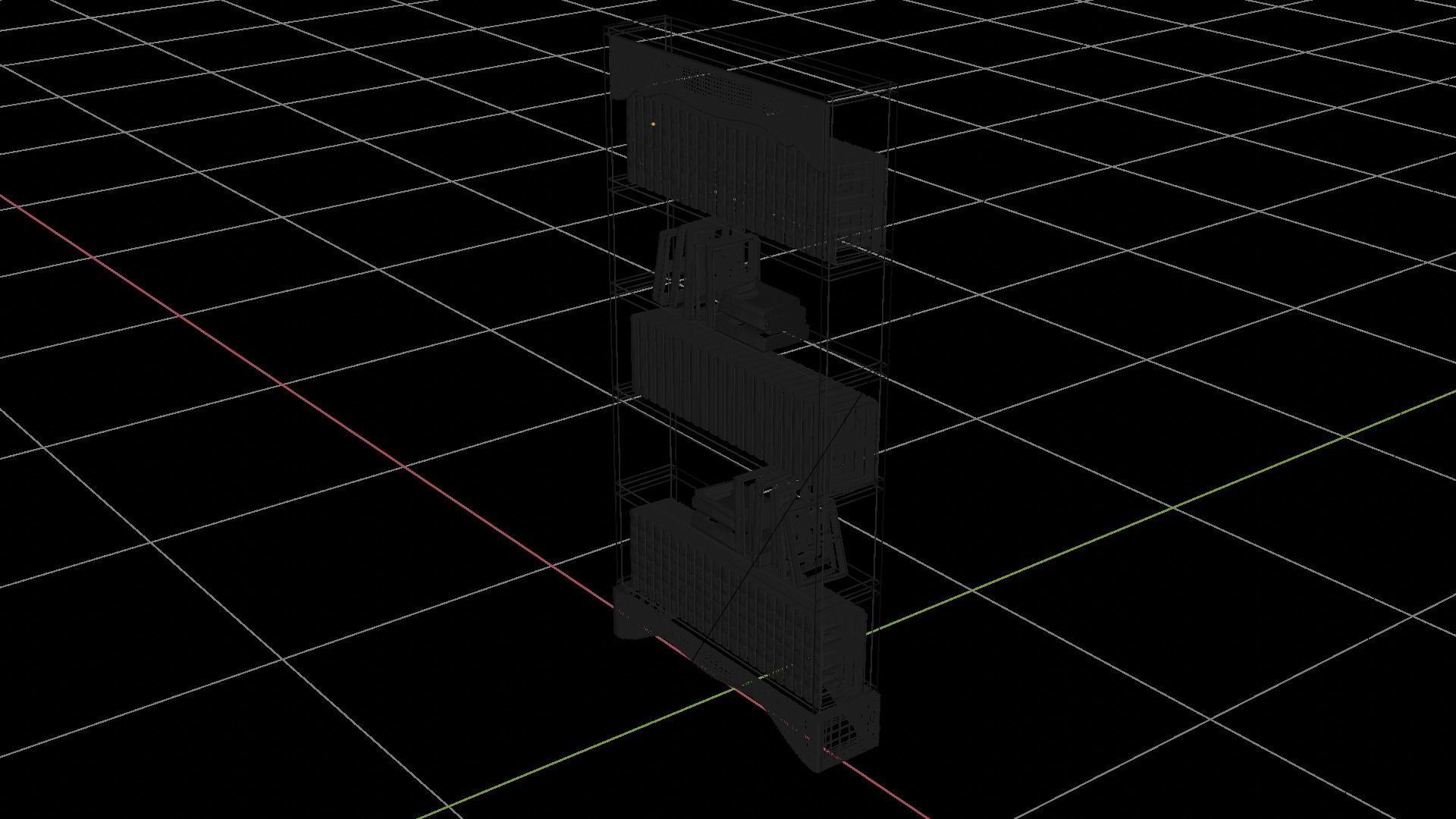 Simple Old Style Book Shelf  Free low-poly 3D model_3