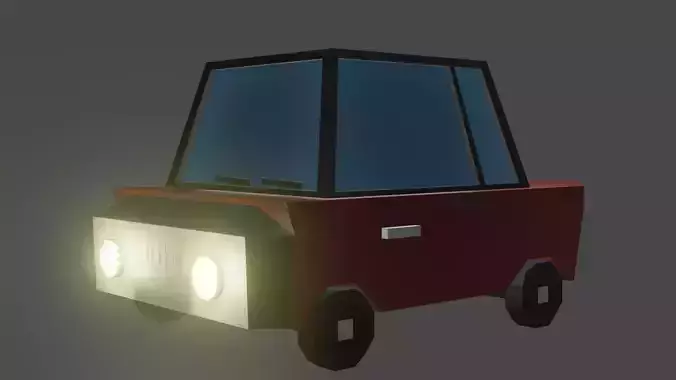 Low-Poly Car with light