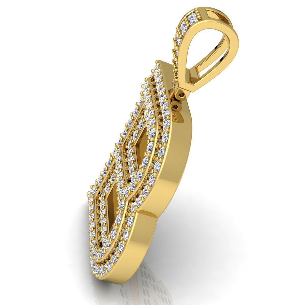 Alphabet Latter B Diamond Pendent 3d Model Print  3D print model_10