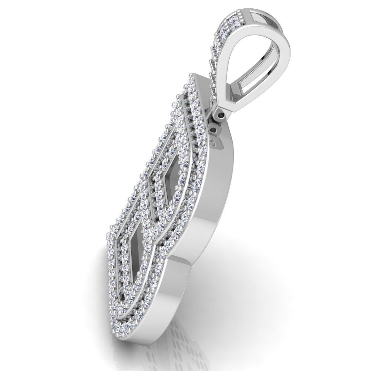 Alphabet Latter B Diamond Pendent 3d Model Print  3D print model_12