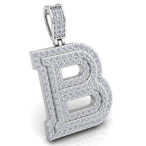 Alphabet Latter B Diamond Pendent 3d Model Print  3D print model