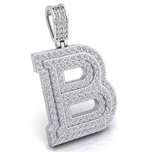 Alphabet Latter B Diamond Pendent 3d Model Print  3D print model