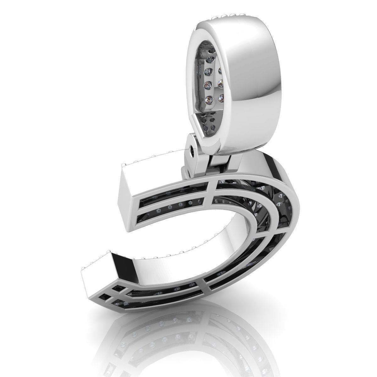 Alphabet Latter C Diamond Pendent 3d Model print 3D print model 3D print model_8