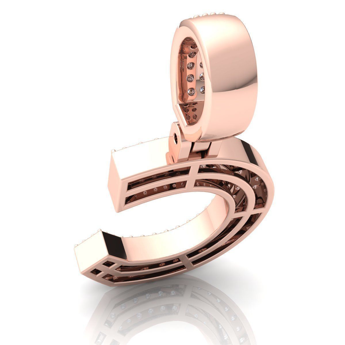 Alphabet Latter C Diamond Pendent 3d Model print 3D print model 3D print model_7