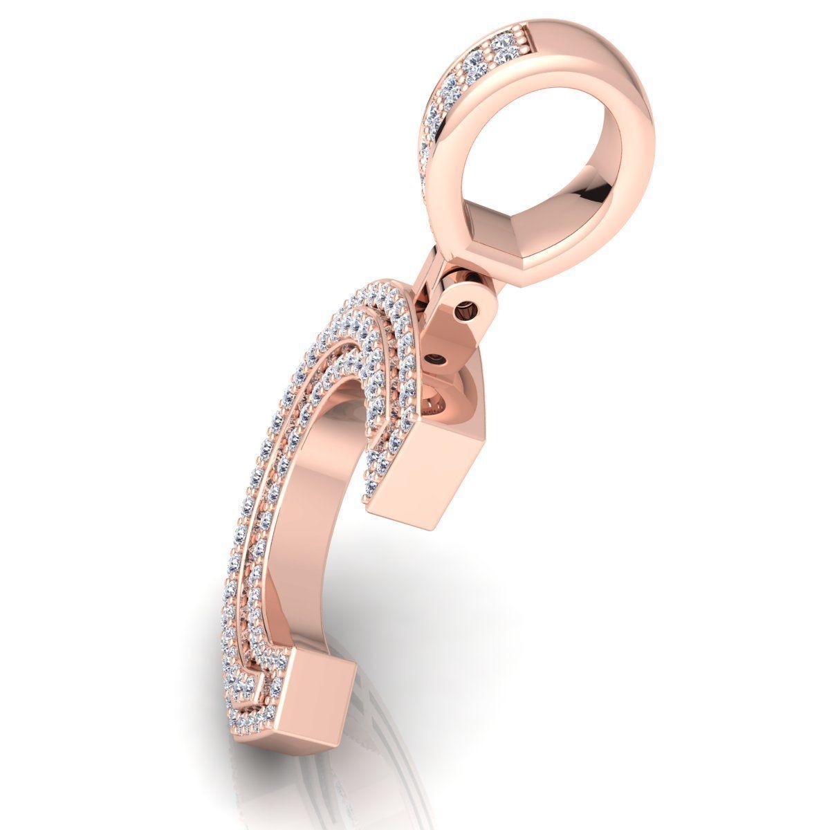 Alphabet Latter C Diamond Pendent 3d Model print 3D print model 3D print model_11