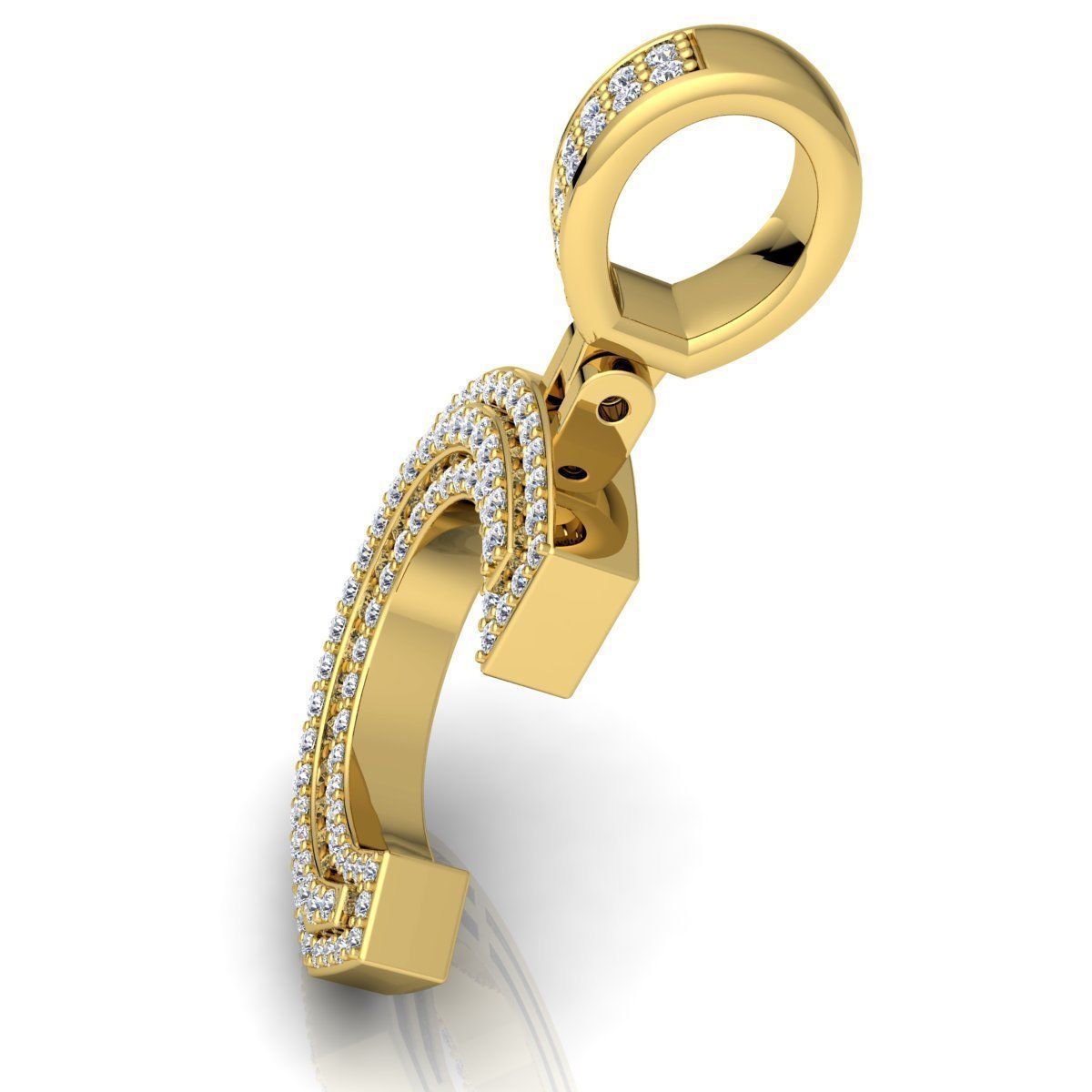 Alphabet Latter C Diamond Pendent 3d Model print 3D print model 3D print model_10