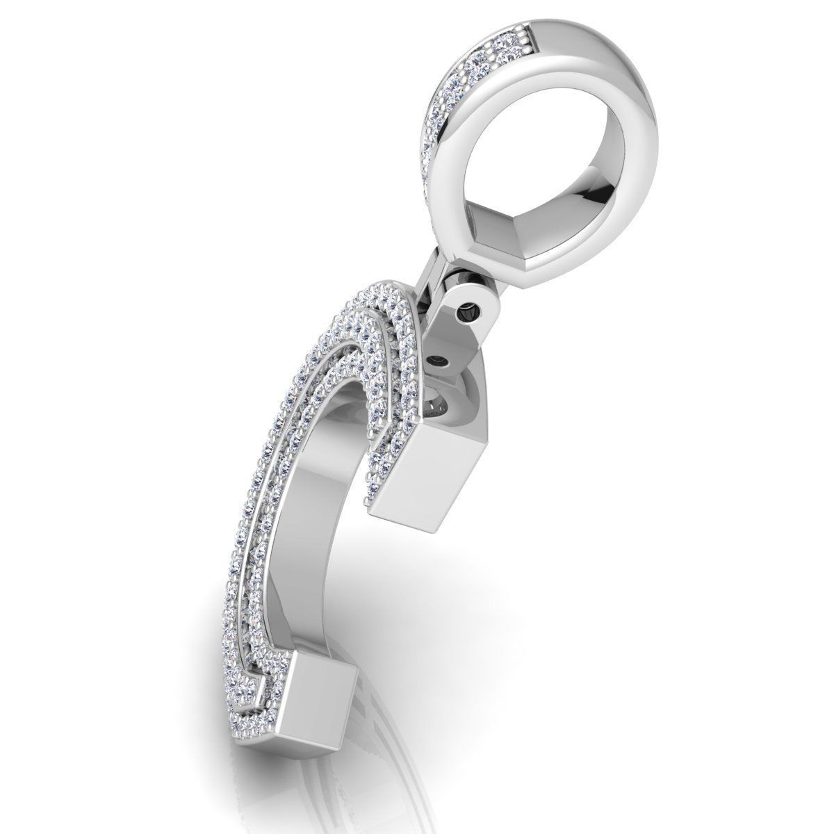 Alphabet Latter C Diamond Pendent 3d Model print 3D print model 3D print model_12