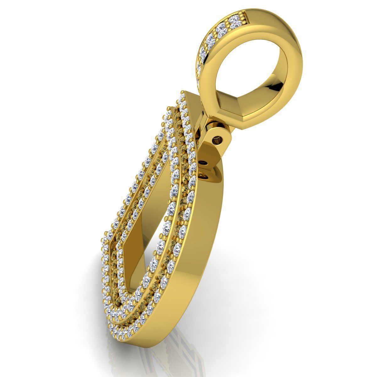 Alphabet Latter D Diamond Pendent 3d Model print 3D print model_10