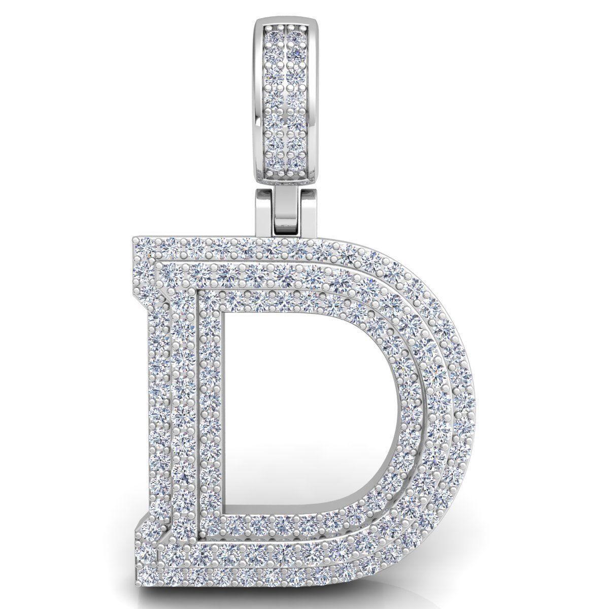 Alphabet Latter D Diamond Pendent 3d Model print 3D print model_4