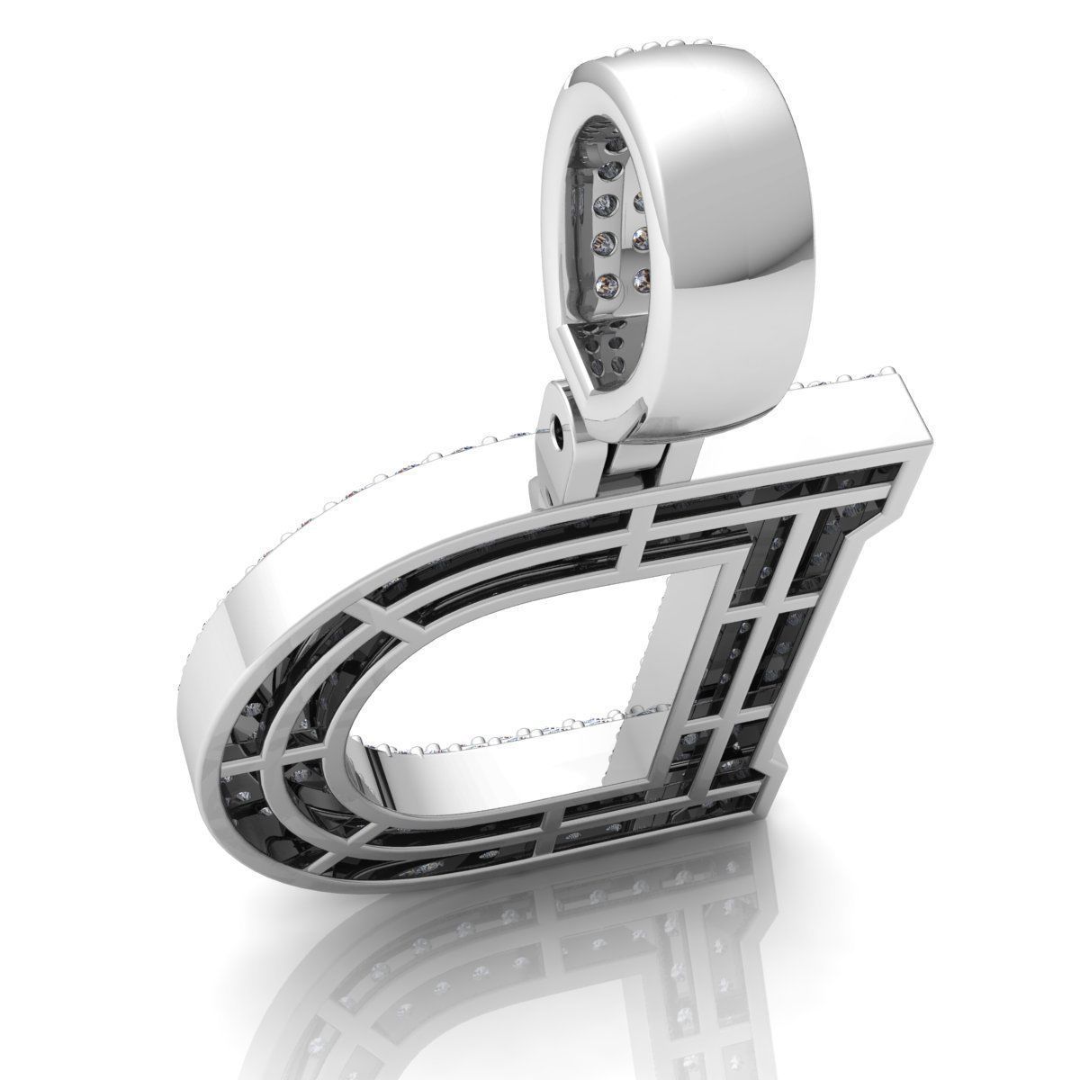 Alphabet Latter D Diamond Pendent 3d Model print 3D print model_8