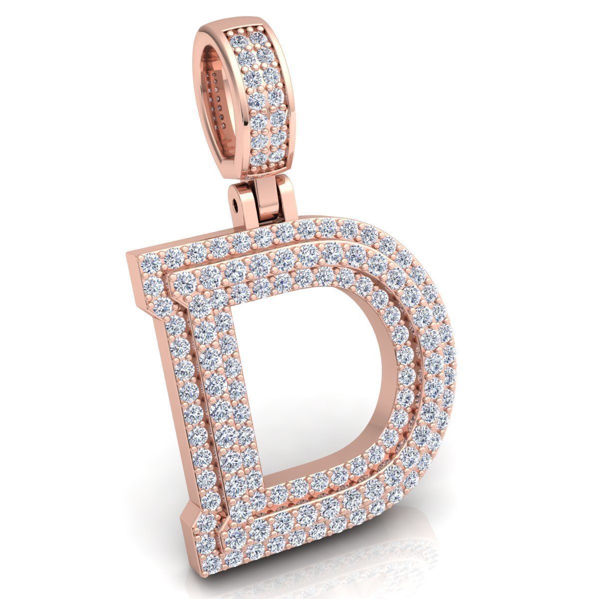 Alphabet Latter D Diamond Pendent 3d Model print 3D print model_1
