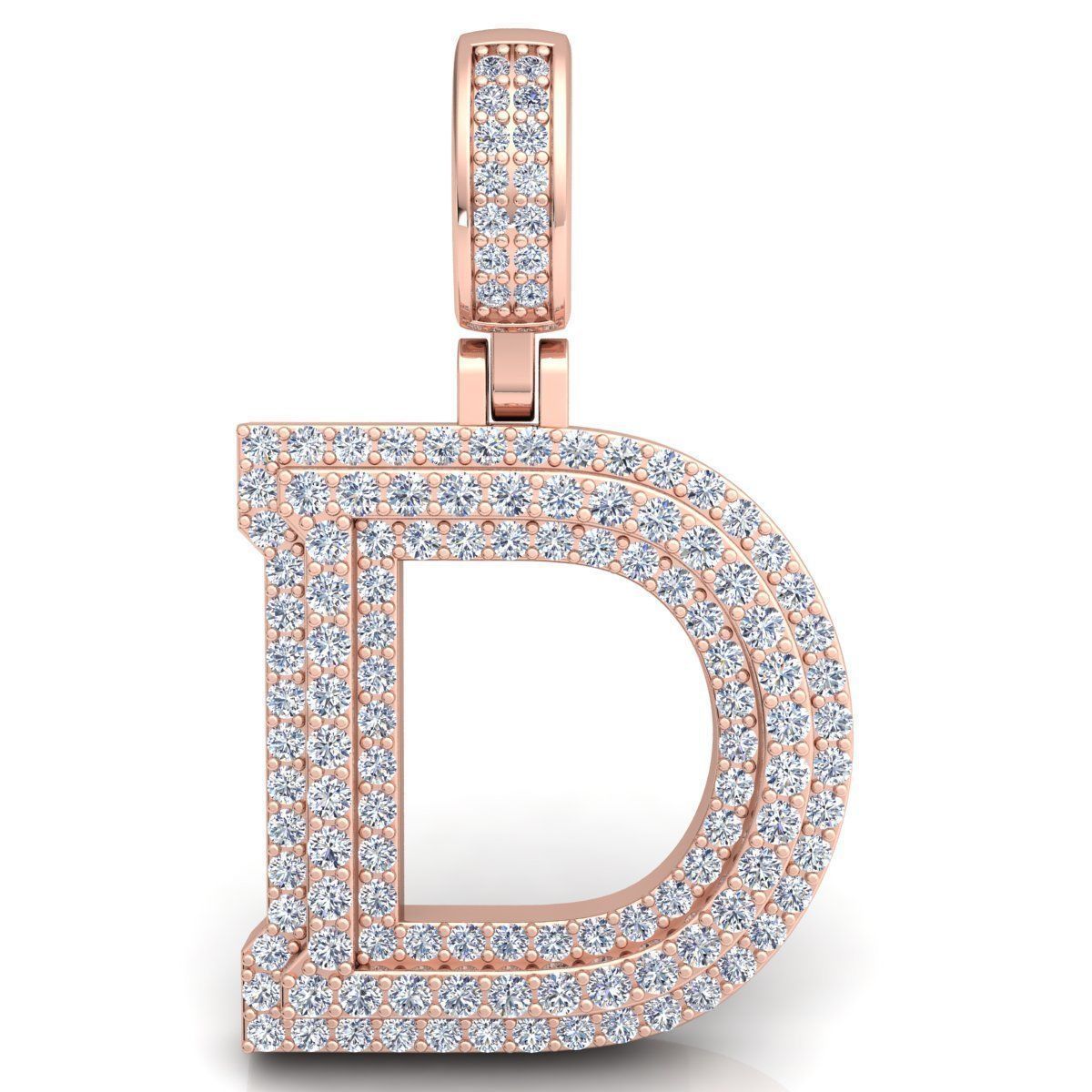 Alphabet Latter D Diamond Pendent 3d Model print 3D print model_3