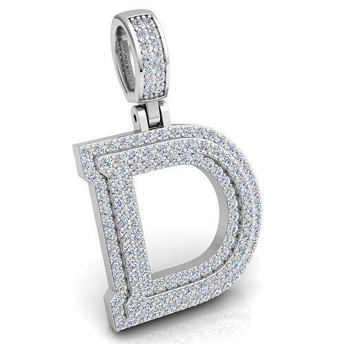 Alphabet Latter D Diamond Pendent 3d Model print 3D print model