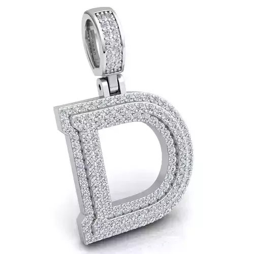 Alphabet Latter D Diamond Pendent 3d Model print 3D print model