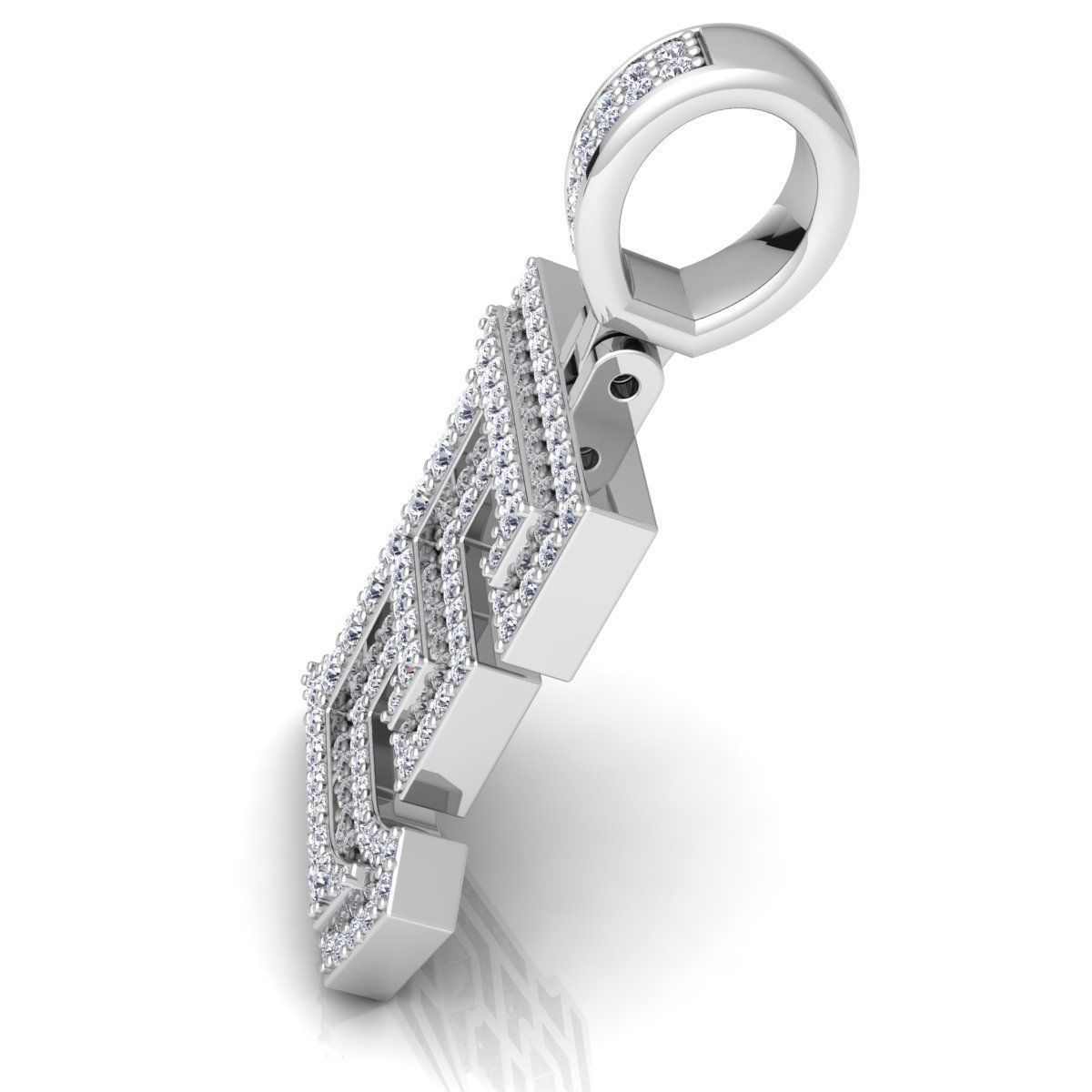 Alphabet Latter E Diamond Pendent 3d Model print 3D print model_12