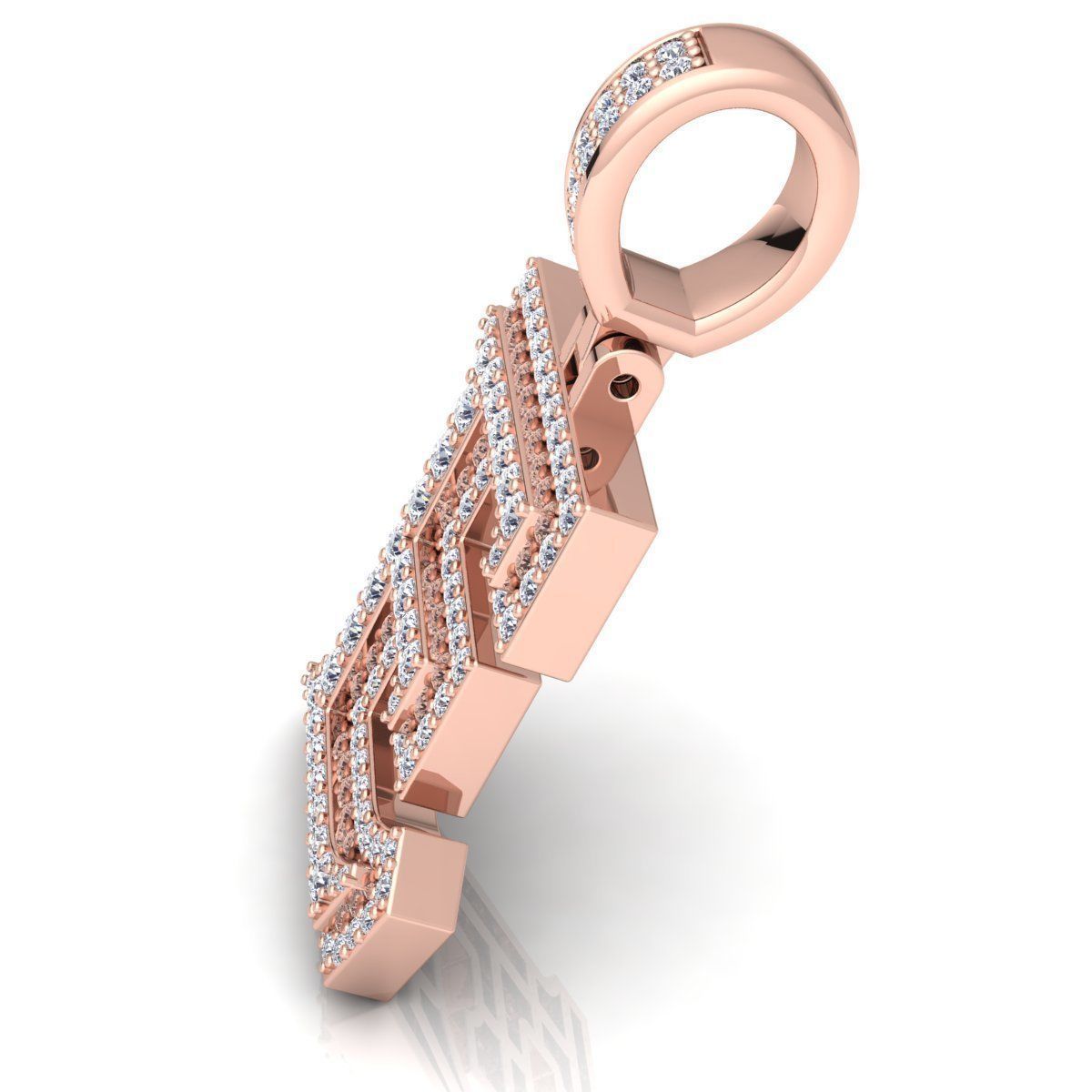 Alphabet Latter E Diamond Pendent 3d Model print 3D print model_11