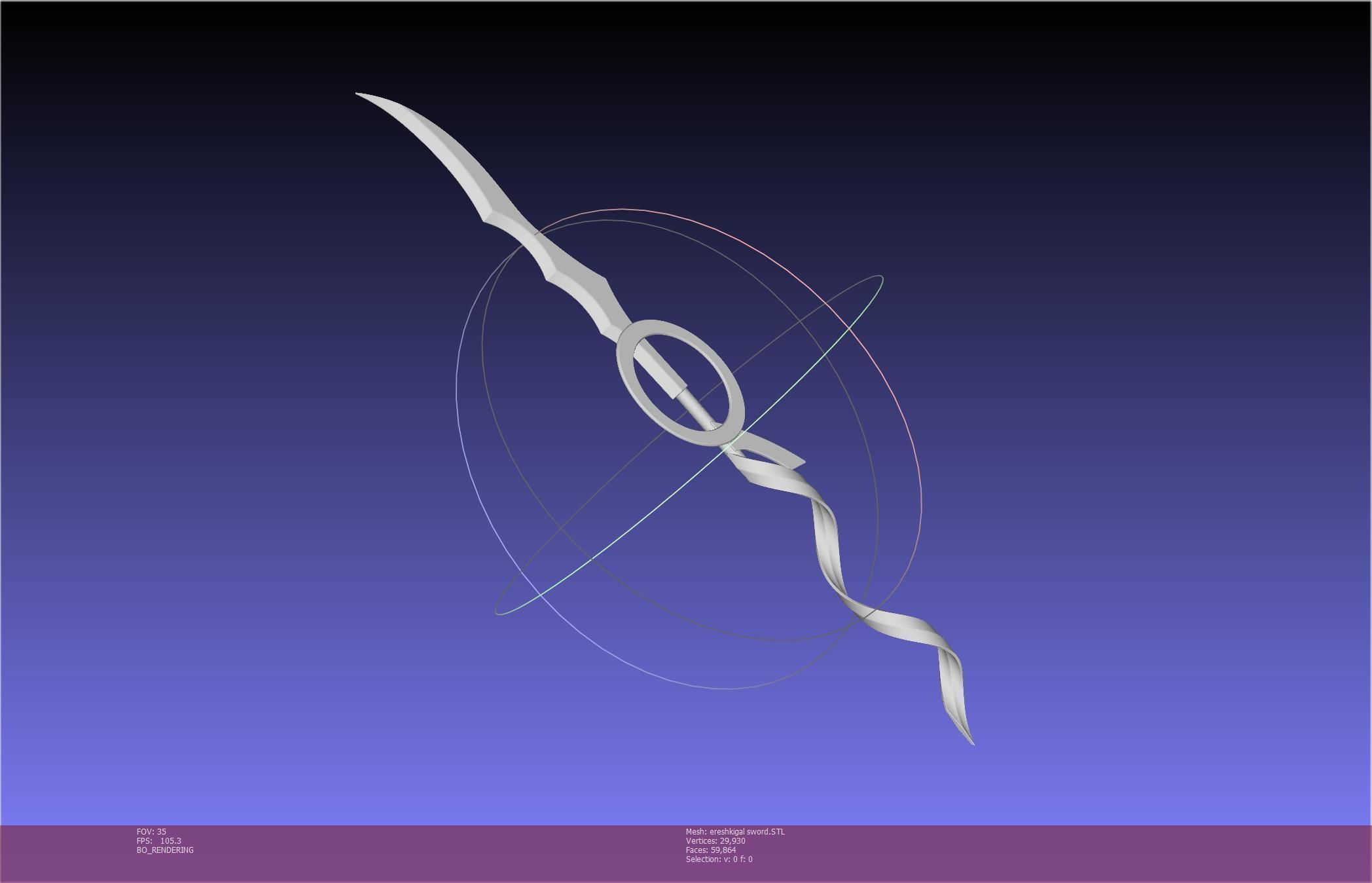 Fate Grand Order Ereshkigal Sword Printable Assembly 3D print model_60