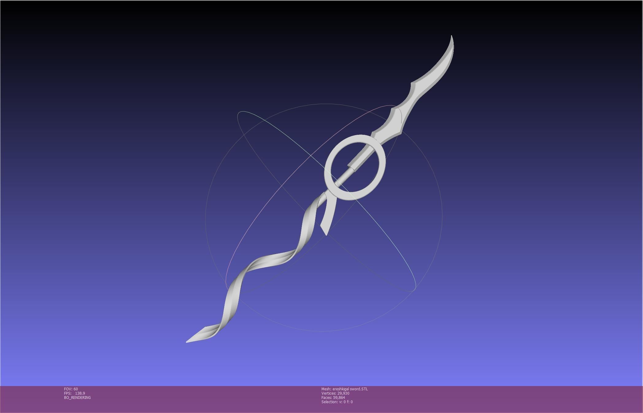 Fate Grand Order Ereshkigal Sword Printable Assembly 3D print model_4