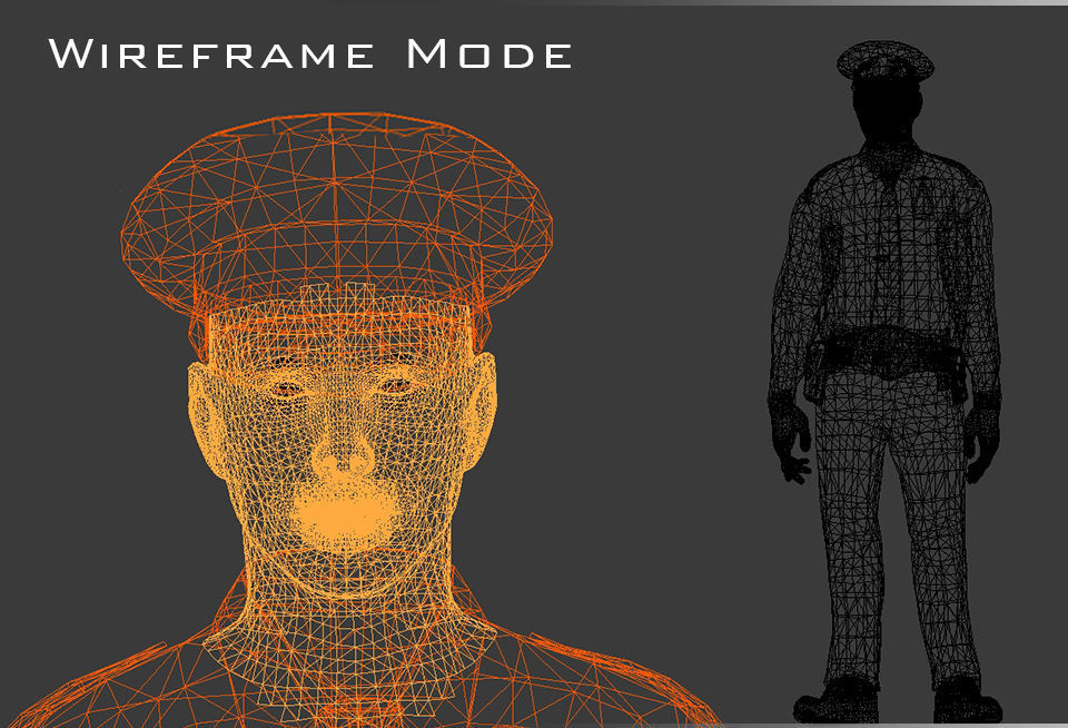 Policeman Character 02 Low-poly 3D model_5