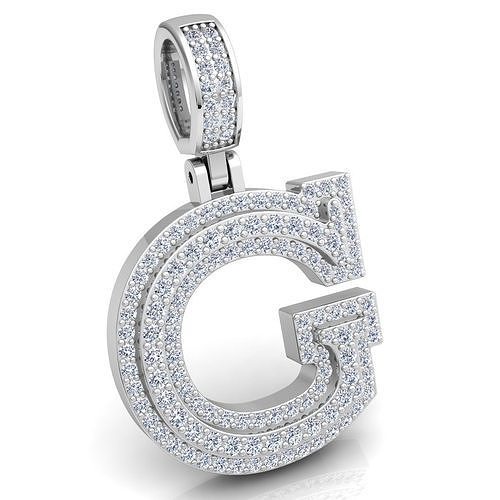 Alphabet Latter G Diamond Pendent 3d Model print 3D print model