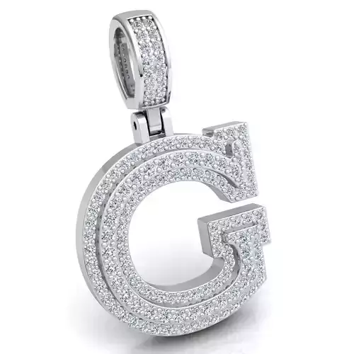 Alphabet Latter G Diamond Pendent 3d Model print 3D print model