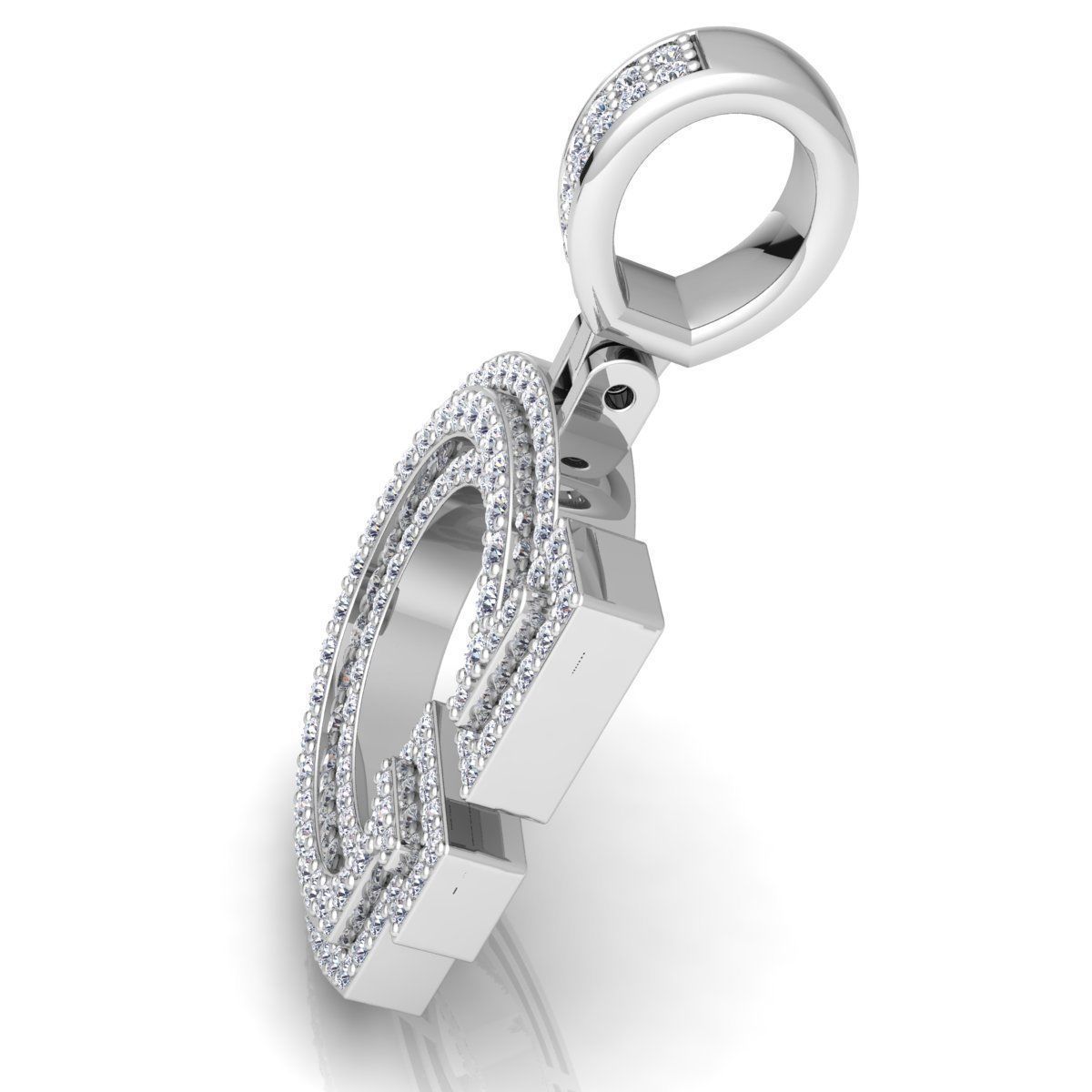 Alphabet Latter G Diamond Pendent 3d Model print 3D print model_12