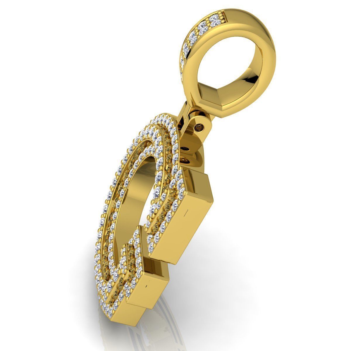 Alphabet Latter G Diamond Pendent 3d Model print 3D print model_10