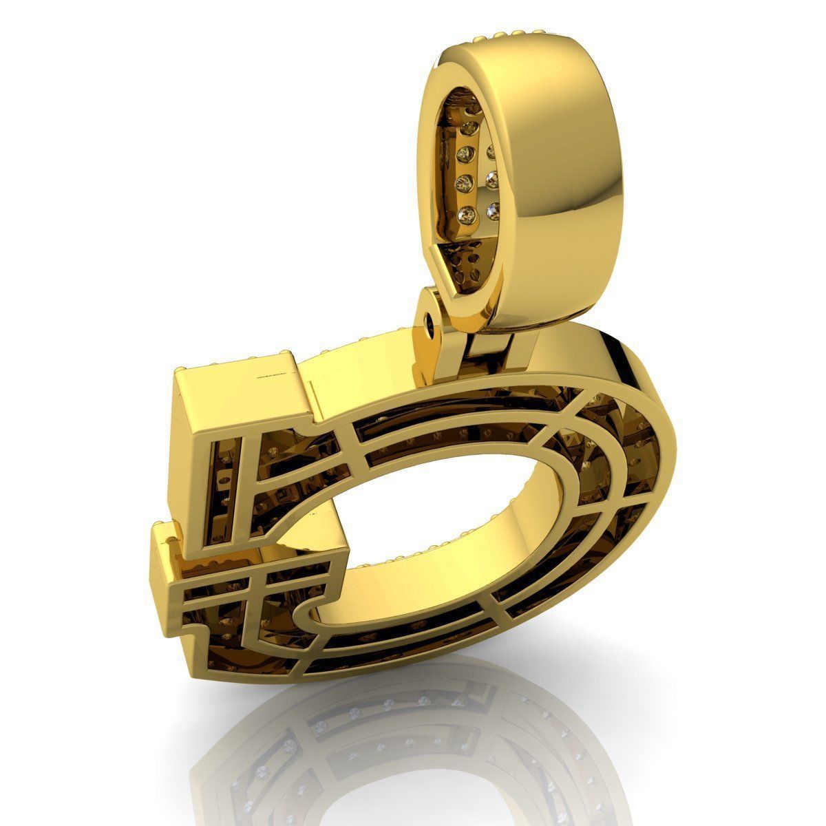Alphabet Latter G Diamond Pendent 3d Model print 3D print model_7
